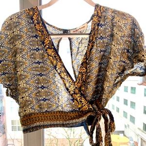 Bohemian Cross Wrap Crop Top